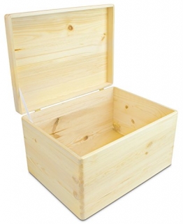 Aufbewahrungsbox "Holztruhe" mit Klappdeckel natur 19 x 14 x 12 cm ca 